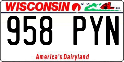WI license plate 958PYN