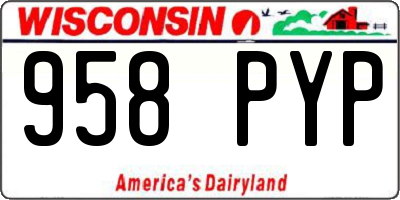 WI license plate 958PYP