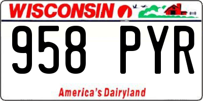 WI license plate 958PYR