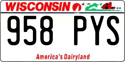 WI license plate 958PYS