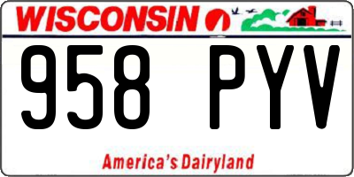 WI license plate 958PYV