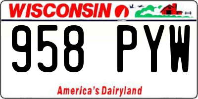 WI license plate 958PYW