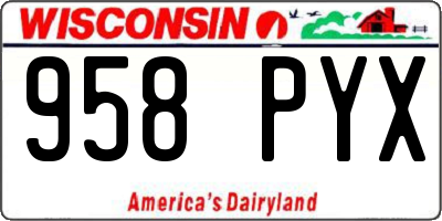 WI license plate 958PYX