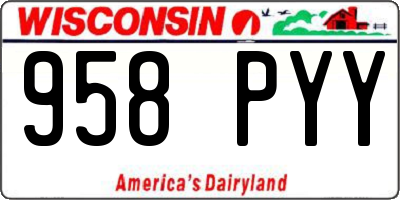 WI license plate 958PYY