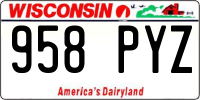 WI license plate 958PYZ