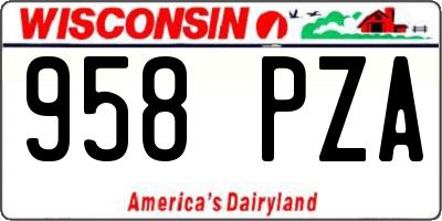 WI license plate 958PZA
