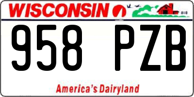 WI license plate 958PZB