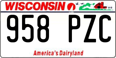 WI license plate 958PZC