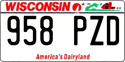 WI license plate 958PZD