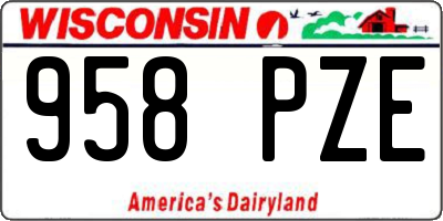 WI license plate 958PZE