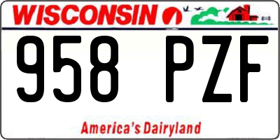 WI license plate 958PZF