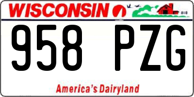 WI license plate 958PZG