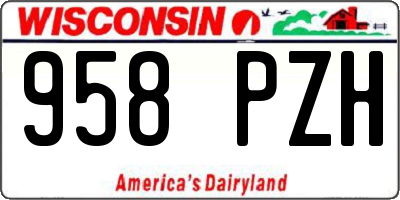 WI license plate 958PZH