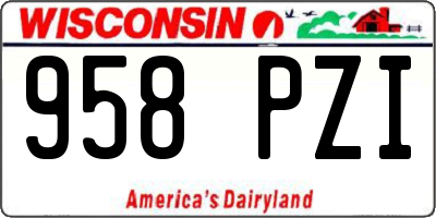 WI license plate 958PZI