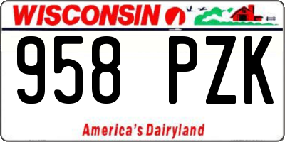 WI license plate 958PZK