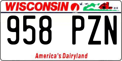 WI license plate 958PZN