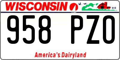 WI license plate 958PZO