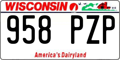 WI license plate 958PZP