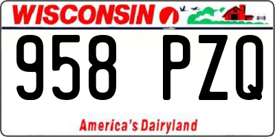 WI license plate 958PZQ