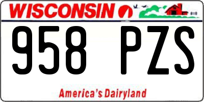 WI license plate 958PZS