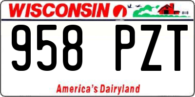 WI license plate 958PZT