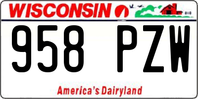 WI license plate 958PZW