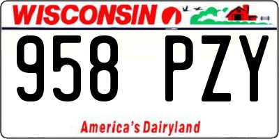 WI license plate 958PZY