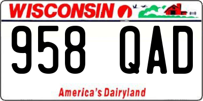 WI license plate 958QAD