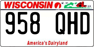 WI license plate 958QHD