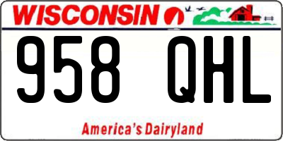 WI license plate 958QHL