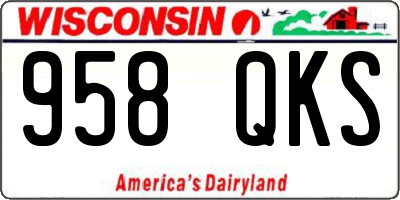 WI license plate 958QKS
