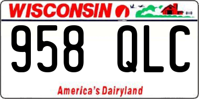 WI license plate 958QLC