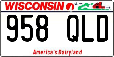 WI license plate 958QLD