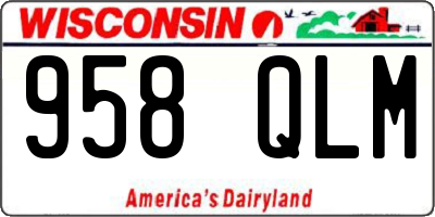 WI license plate 958QLM