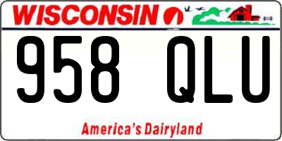 WI license plate 958QLU