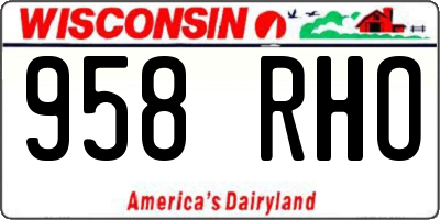 WI license plate 958RHO