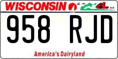 WI license plate 958RJD