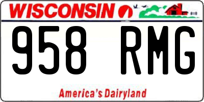 WI license plate 958RMG