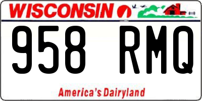 WI license plate 958RMQ