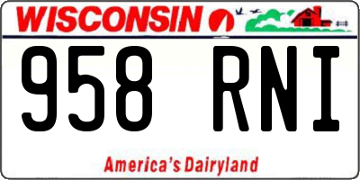 WI license plate 958RNI