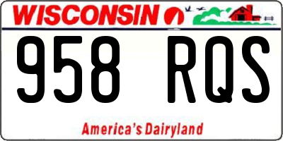 WI license plate 958RQS