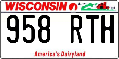 WI license plate 958RTH