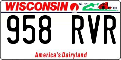 WI license plate 958RVR