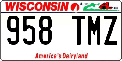 WI license plate 958TMZ