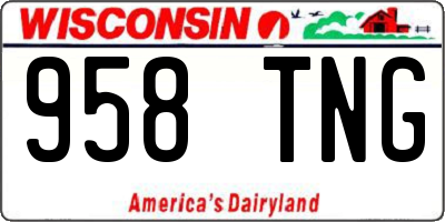 WI license plate 958TNG