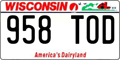 WI license plate 958TOD