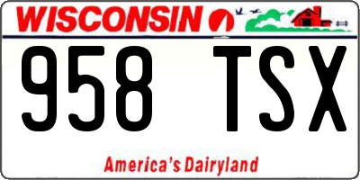 WI license plate 958TSX