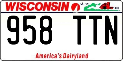 WI license plate 958TTN