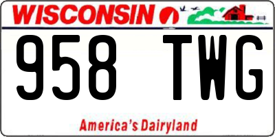 WI license plate 958TWG