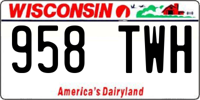 WI license plate 958TWH